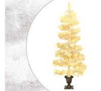 Berkfield Home Swirl Pre-lit Christmas Tree with Pot White 120 cm PVC Berkfield Home White