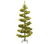 Berkfield Home Swirl Pre-lit Christmas Tree with Stand Green 150 cm PVC Berkfield Home Green