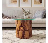 Berkfield Home Table Coffee Table Solid Teak Driftwood 60 cm in Brown Berkfield Home Brown