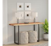 Berkfield Home Table Top 110x40x3.8 cm Rectangular Solid Wood Acacia Live Edge in Brown Berkfield Home Brown 110x40x3.8 cm