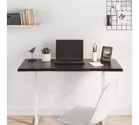Berkfield Home Table Top Dark Grey 100x60x2 cm Treated Solid Wood Oak Live Edge in Dark Brown | Size: 100 x 60 x 2 cm Berkfield Home Dark Brown 100 x 60 x 2 cm