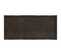 Berkfield Home Table Top Dark Grey 140x60x(2-4) cm Treated Solid Wood Live Edge Berkfield Home Dark Grey