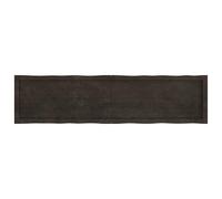 Berkfield Home Table Top Dark Grey 160x40x(2-4) cm Treated Solid Wood Live Edge in Dark Brown Berkfield Home Dark Brown