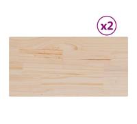 Berkfield Home Table Tops 2 pcs 60x30x2.5 cm Rectangular Solid Wood Pine in Natural Berkfield Home Natural 60x30x2.5 cm