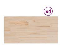 Berkfield Home Table Tops 4 pcs 90x45x2.5 cm Rectangular Solid Wood Pine in Natural Berkfield Home Natural 90x45x2.5 cm