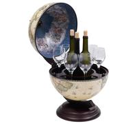 Berkfield Home Tabletop Globe Bar Wine Stand Eucalyptus Wood Green Berkfield Home Multicolor