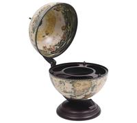 Berkfield Home Tabletop Globe Bar Wine Stand Eucalyptus Wood White Berkfield Home White