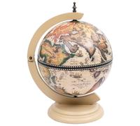 Berkfield Home Tabletop Globe Bar Wine Stand Eucalyptus Wood White in Cream Berkfield Home Cream