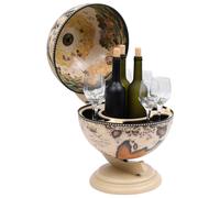 Berkfield Home Tabletop Globe Bar Wine Stand Eucalyptus Wood White in Cream Berkfield Home Cream