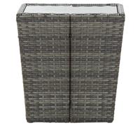 Berkfield Home Tea Table Grey 41.5x41.5x43 cm Poly Rattan & Tempered Glass Berkfield Home Grey 41.5x41.5x43 cm