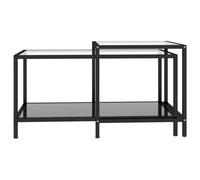 Berkfield Home Tea Tables 2 pcs Tempered Glass Black Berkfield Home Black