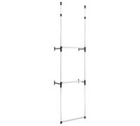 Berkfield Home Telescopic Wardrobe System with Rods Aluminium in Silver Berkfield Home Silver