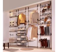 Berkfield Home Telescopic Wardrobe System with Rods & Shelf Aluminium in Silver Berkfield Home Silver