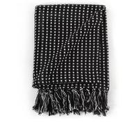 Berkfield Home Throw Cotton Squares 125x150 cm Black Berkfield Home Black 125x150 cm