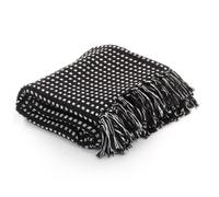 Berkfield Home Throw Cotton Squares 220x250 cm Black Berkfield Home Black 220x250 cm