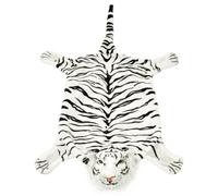 Berkfield Home Tiger Carpet Plush 144 cm White | Size: 100 cm diameter Berkfield Home White 100 cm diameter