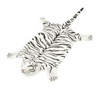 Berkfield Home Tiger Carpet Plush 144 cm White | Size: 100 cm diameter Berkfield Home White 100 cm diameter