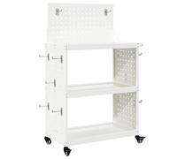 Berkfield Home Tool Trolley with Shelf with Wheel with Storage Manual White 65 x Berkfield Home White
