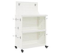 Berkfield Home Tool Trolley with Shelf with Wheel with Storage Manual White 65 x Berkfield Home White