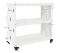 Berkfield Home Tool Trolley with Shelf with Wheel with Storage Manual White Comp Berkfield Home White