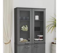 Berkfield Home Top for Highboard HAMAR Dark Grey 85x35x100cm Solid Wood Pine | Size: 85 x 35 x 100 cm Berkfield Home Grey 85 x 35 x 100 cm