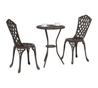 Berkfield Home Traditional Bronze Cast Aluminium Small Durable Outdoor Dining Set Berkfield Home Multicolor