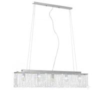 Berkfield Home Traditional Ceiling Lamp with Crystal Beads Silver 104 cm E14 Berkfield Home Silver