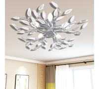 Berkfield Home Transparent&White Ceiling Lamp Acrylic Crystal Leaf Arms 5 E14 Bulbs in White Berkfield Home White