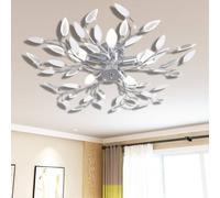 Berkfield Home Transparent&White Ceiling Lamp Acrylic Crystal Leaf Arms 5 E14 Bulbs in White Berkfield Home White