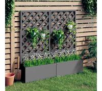 Berkfield Home Trellis Planters 2 pcs Grey 65x33x135 cm WPC | Size: 65 x 33 x 135 cm Berkfield Home Grey 65 x 33 x 135 cm