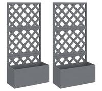 Berkfield Home Trellis Planters 2 pcs Grey 65x33x135 cm WPC | Size: 65 x 33 x 135 cm Berkfield Home Grey 65 x 33 x 135 cm