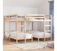Berkfield Home Triple Bunk Bed Frame 140x200/70x140 cm Solid Wood Pine in Natural Berkfield Home Natural 140x200/70x140 cm