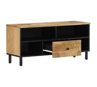 Berkfield Home TV Cabinet 100x33x46 cm Solid Wood Mango in Brown | Size: 100 x 33 x 46 cm Berkfield Home Brown 100 x 33 x 46 cm