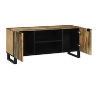 Berkfield Home TV Cabinet, 105 x 33.5 x 46 cm, made from solid mango wood & en in Beige | Size: 105 x 33.5 x 46 cm Berkfield Home Beige 105 x 33.5 x 46 cm