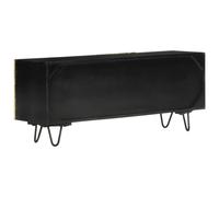 Berkfield Home TV Cabinet 110x30x45 cm Solid Wood Mango in Black | Size: 110 x 30 x 45 cm Berkfield Home Black 110 x 30 x 45 cm