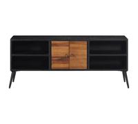 Berkfield Home TV Cabinet 112x31x45 cm Solid Reclaimed Teak in Black | Size: 112 x 31 x 45 cm Berkfield Home Black 112 x 31 x 45 cm