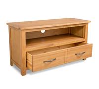 Berkfield Home TV Cabinet 90x35x48 cm Solid Oak Wood in Brown | Size: 90 x 35 x 48 cm Berkfield Home Brown 90 x 35 x 48 cm