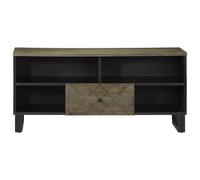 Berkfield Home TV Cabinet Black 100x33x46 cm Solid Wood Mango | Size: 100 x 33 x 46 cm Berkfield Home Black 100 x 33 x 46 cm