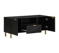 Berkfield Home TV Cabinet Black 105x33x46 cm Engineered Wood | Size: 105 x 33 x 46 cm Berkfield Home Black 105 x 33 x 46 cm