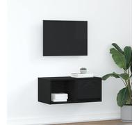 Berkfield Home TV Cabinet Black Oak 60x31x25.5 cm Engineered Wood Berkfield Home Black 60x31x25.5 cm
