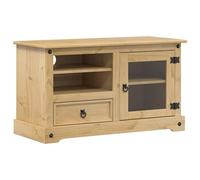 Berkfield Home TV Cabinet Corona 100x45x58 cm Solid Wood Pine in Light Tan | Size: 100 x 45 x 58 cm Berkfield Home Light Tan 100 x 45 x 58 cm