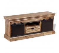 Berkfield Home TV Cabinet with 2 Sliding Doors Solid Mango Wood 110x30x45 cm | Size: 110 x 30 x 45 cm Berkfield Home Multicolor 110 x 30 x 45 cm