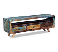 Berkfield Home TV Cabinet with 3 Drawers Solid Reclaimed Wood Berkfield Home Multicolor