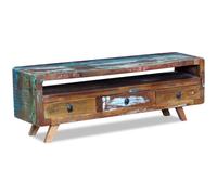 Berkfield Home TV Cabinet with 3 Drawers Solid Reclaimed Wood Berkfield Home Multicolor