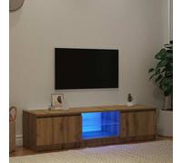 Berkfield Home TV Cabinet with LED Lights Artisian Oak 140x40x35.5 cm Engineered Wood in Brown Berkfield Home Brown 140x40x35.5 cm