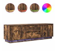 Berkfield Home TV Cabinet with LED Lights Smoked Oak 160.5x41x50 cm in Brown Berkfield Home Brown 160.5x41x50 cm