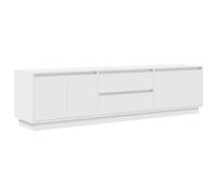 Berkfield Home TV Cabinet with LED Lights White 193.5x41x50 cm Berkfield Home White 193.5x41x50 cm