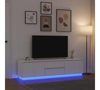 Berkfield Home TV Cabinet with LED Lights White 193.5x41x50 cm Berkfield Home White 193.5x41x50 cm