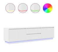 Berkfield Home TV Cabinet with LED Lights White 193.5x41x50 cm Berkfield Home White 193.5x41x50 cm