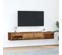 Berkfield Home TV Cabinets 2 pcs Old Wood 80x31x25.5 cm Engineered Wood in Brown Berkfield Home Brown 80x31x25.5 cm